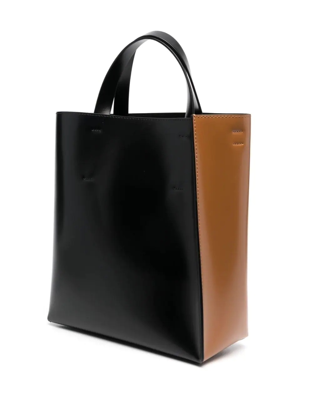 two-tone leather tote bag - 4