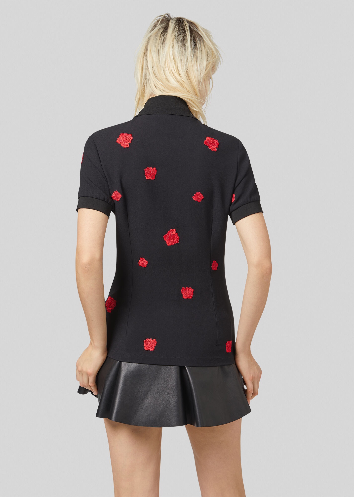 Embroidered Roses Polo Shirt - 3