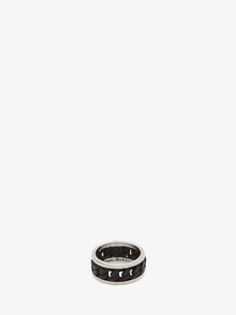 Bi-color Skull Chain Ring in Black/silver - 4