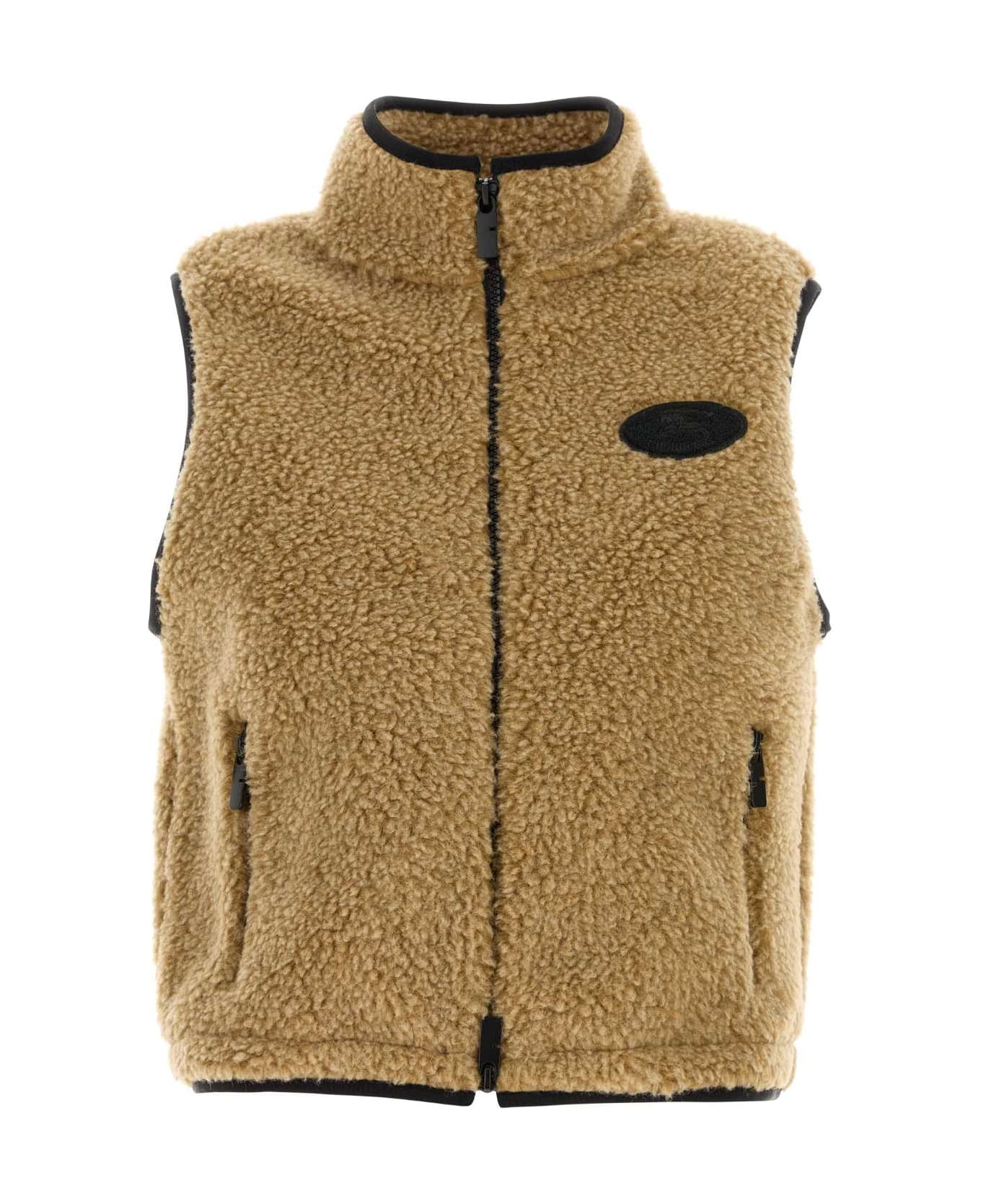 Camel Teddy Fabric Vest - 1