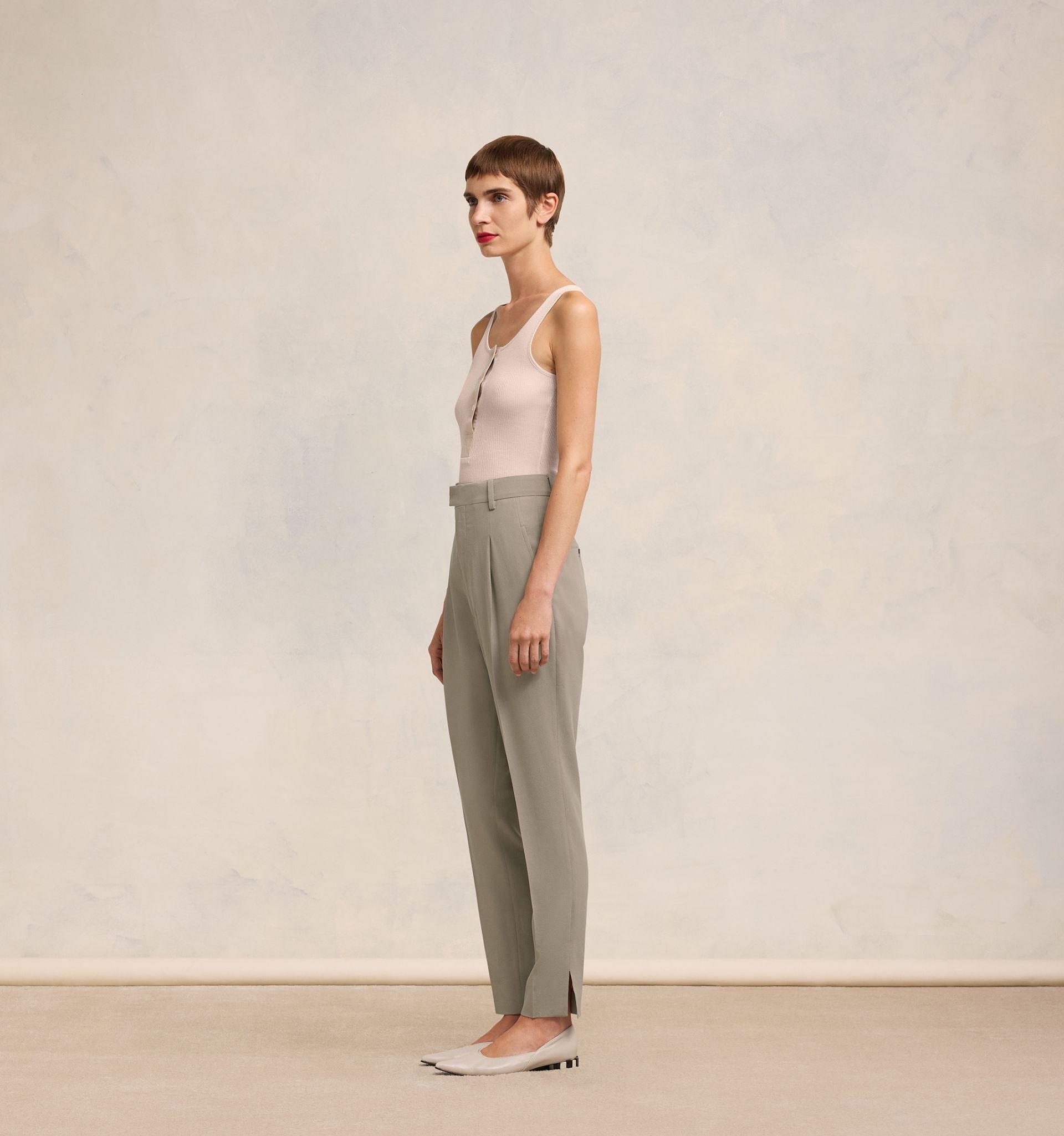 High Waisted Cigarette Trousers - 4