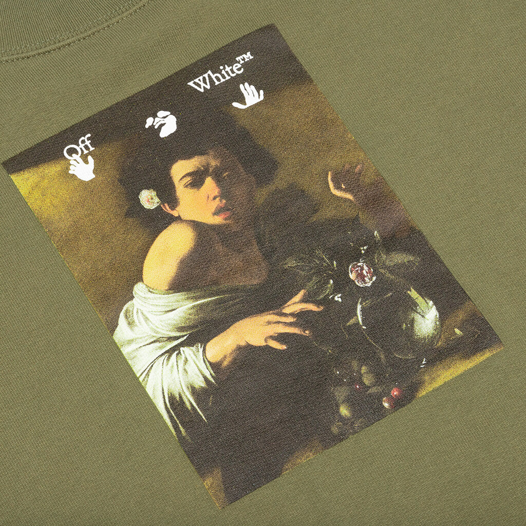 OFF-WHITE C/O VIRGIL ABLOH CARAVAGGIO BOY SKATE CREWNECK - GREEN/MULTI - 3