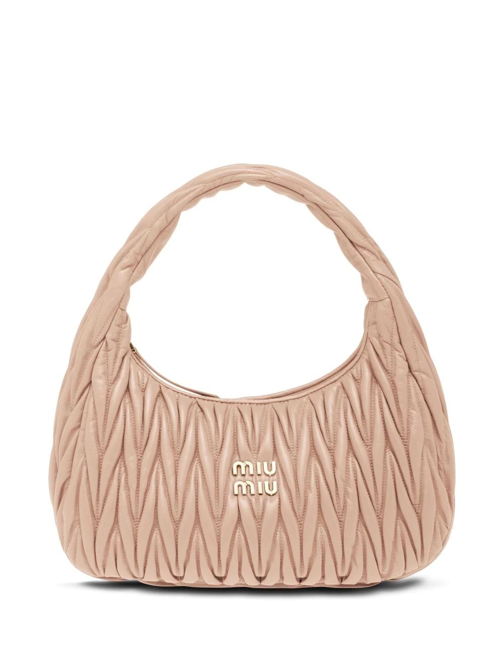 Miu Wander matelassé nappa leather hobo bag - 1