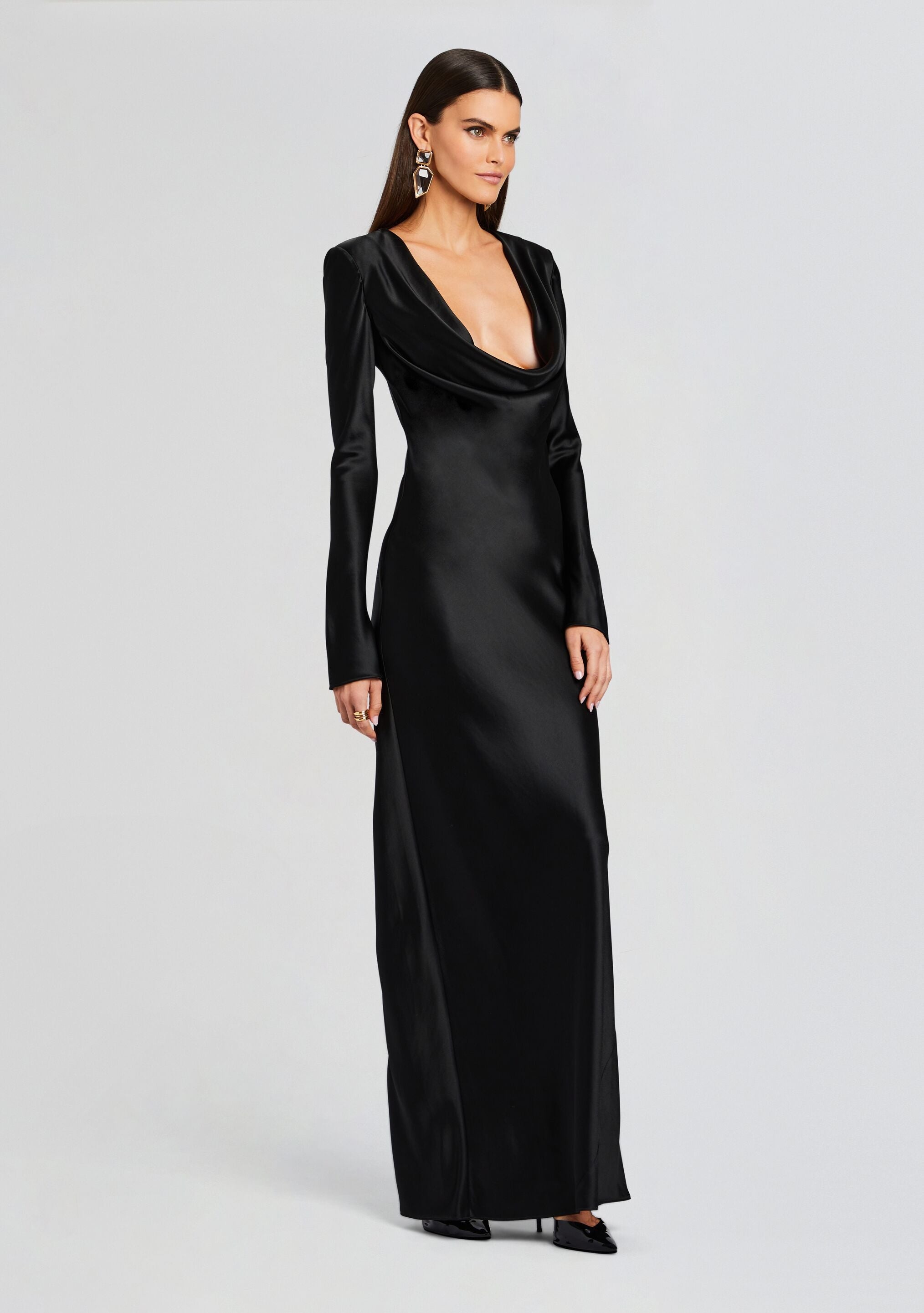 ANNA COWL EVENING DRESS - 3