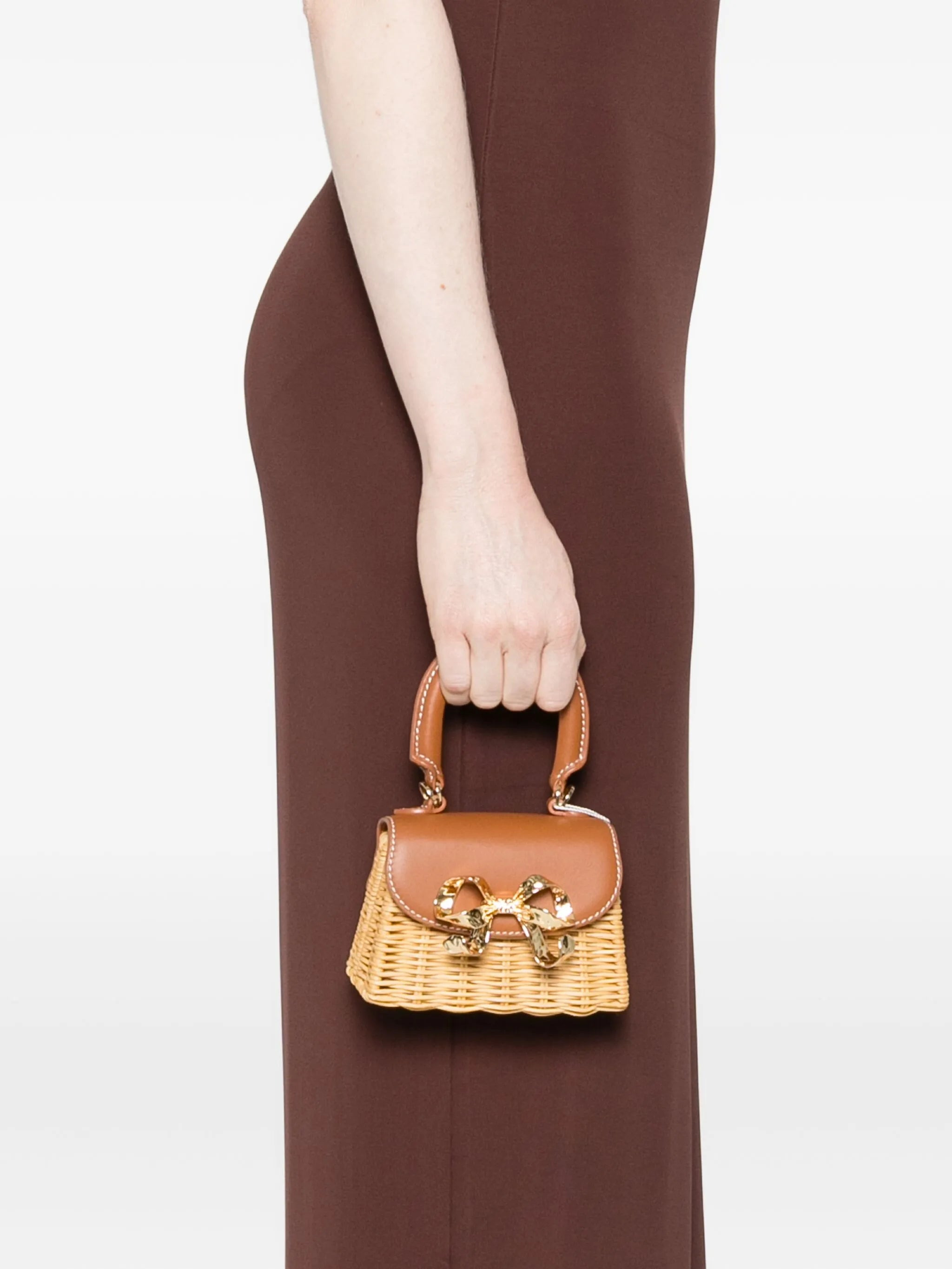 Self Portrait Rattan Bow Mini Bag - 3