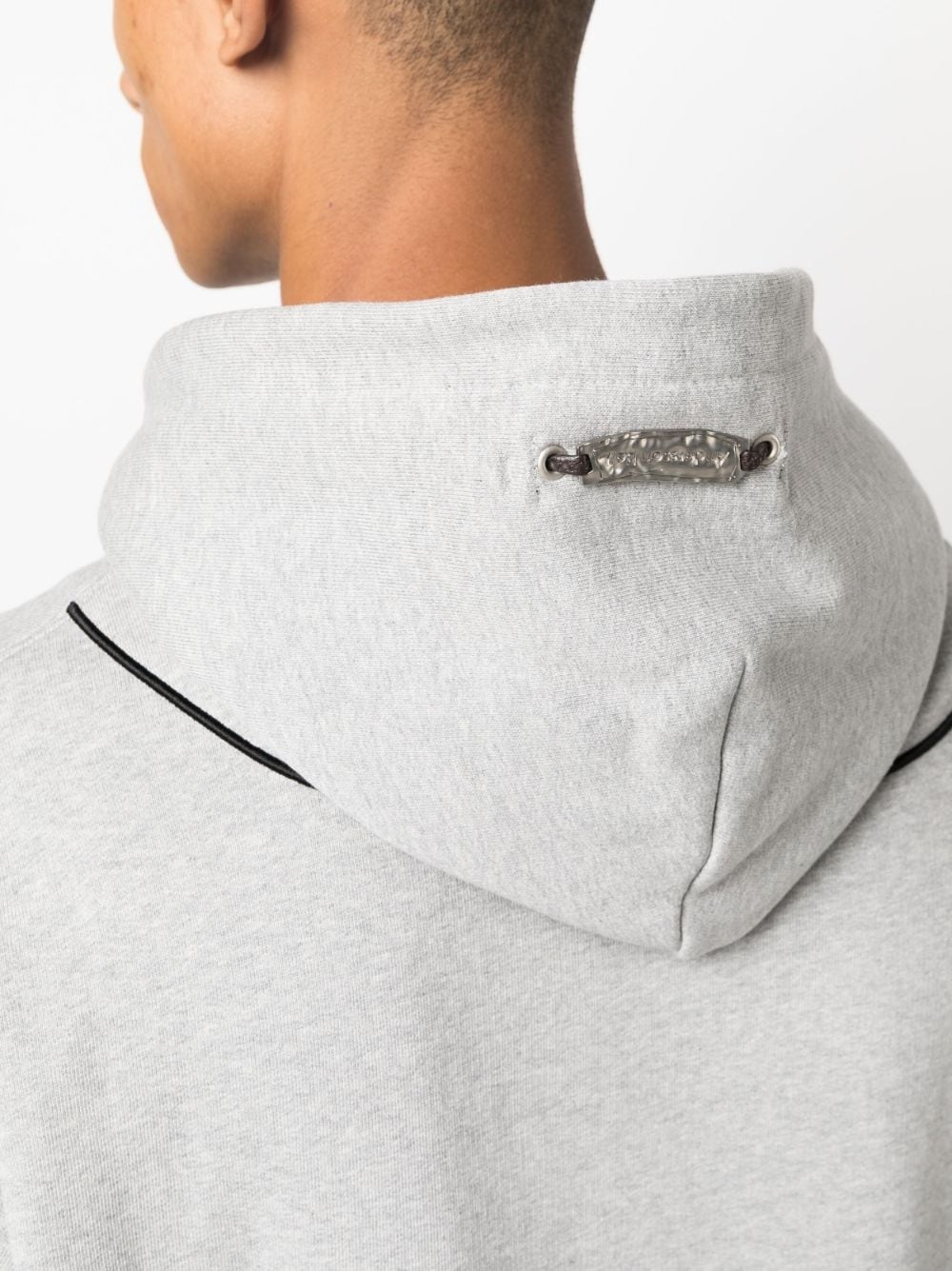 logo-plaque cotton hoodie - 5