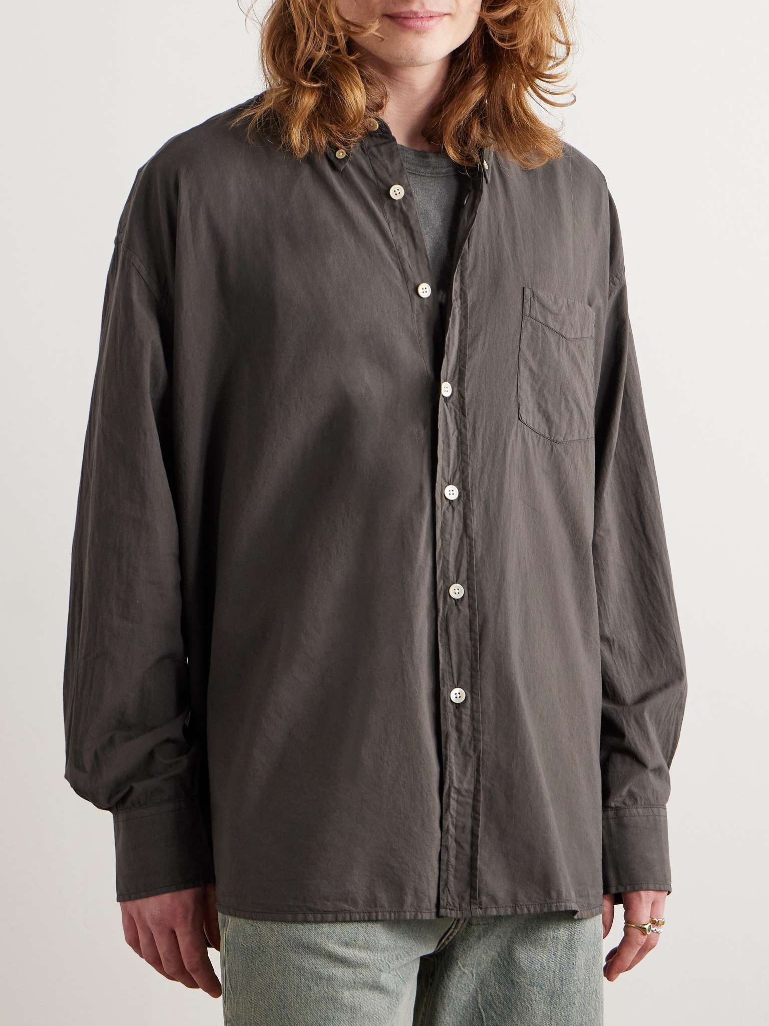 Borrowed Button-Down Collar Oversized Cotton-Voile Shirt - 3