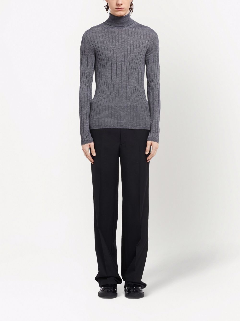 ribbed roll neck jumper - 2