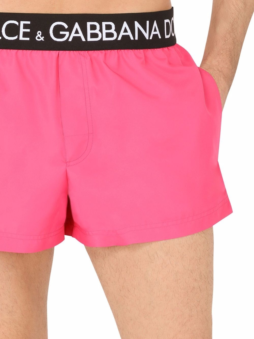 logo-waistband swim shorts - 4