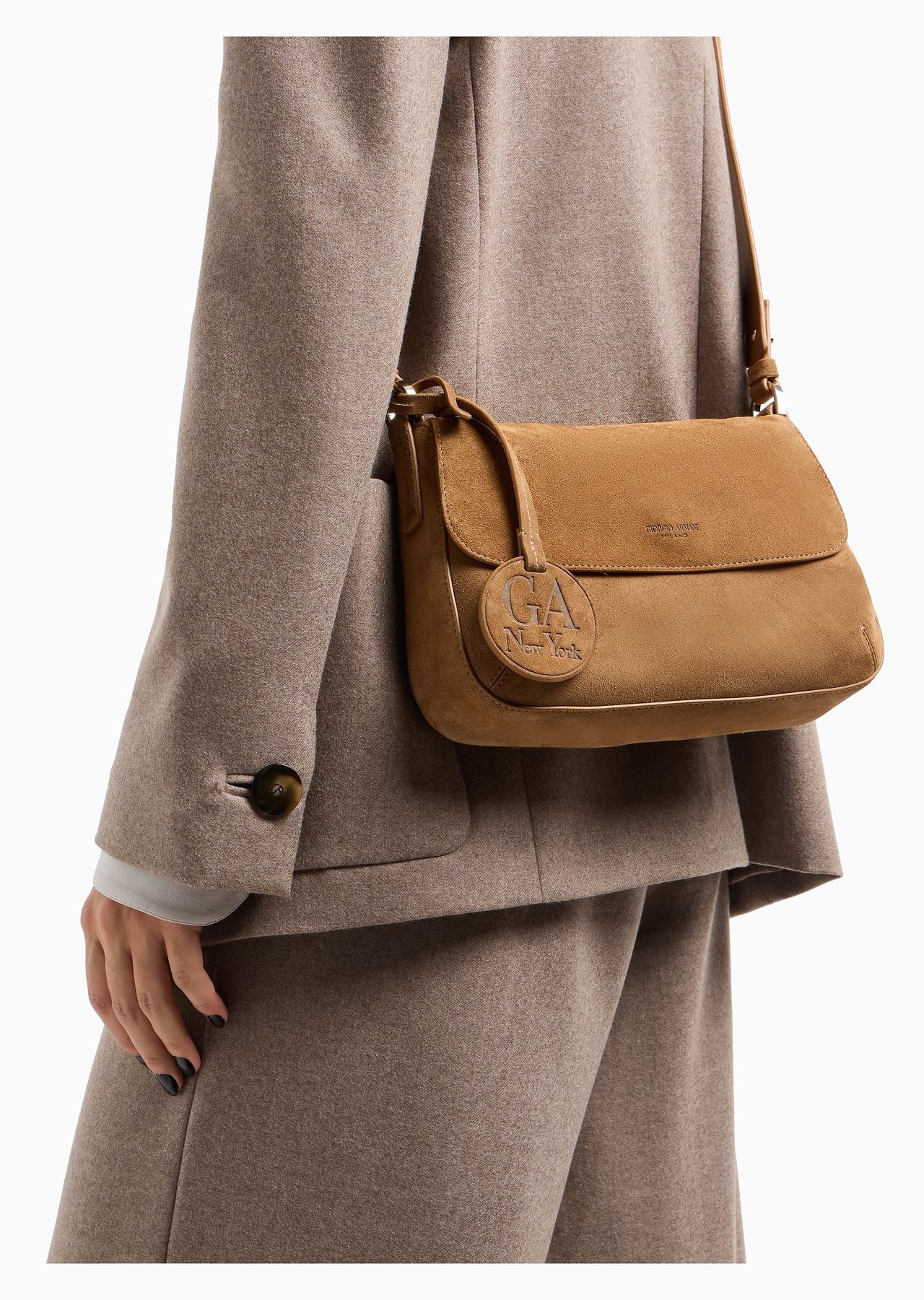 Suede charm with embossed logo - 3