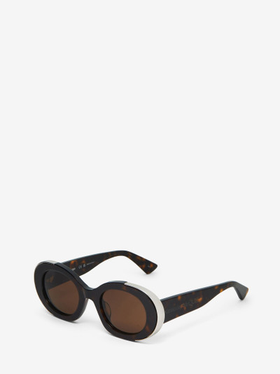 Alexander McQueen Women's The Grip Oval Sunglasses in Black/smoke outlook