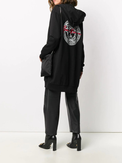 VERSACE logo-print hoodie coat outlook