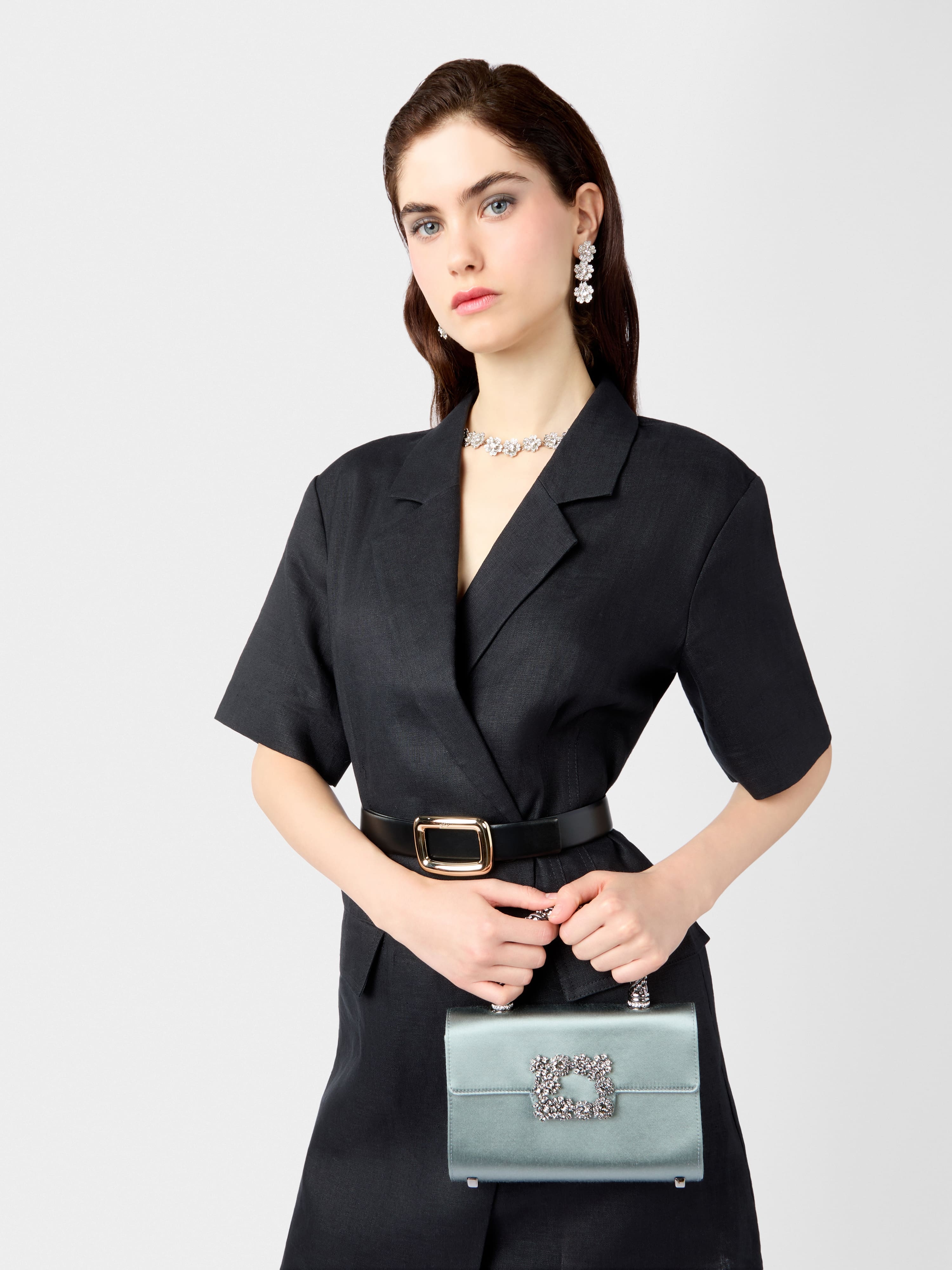 Jewel Efflorescence Mini Bag in satin - 9