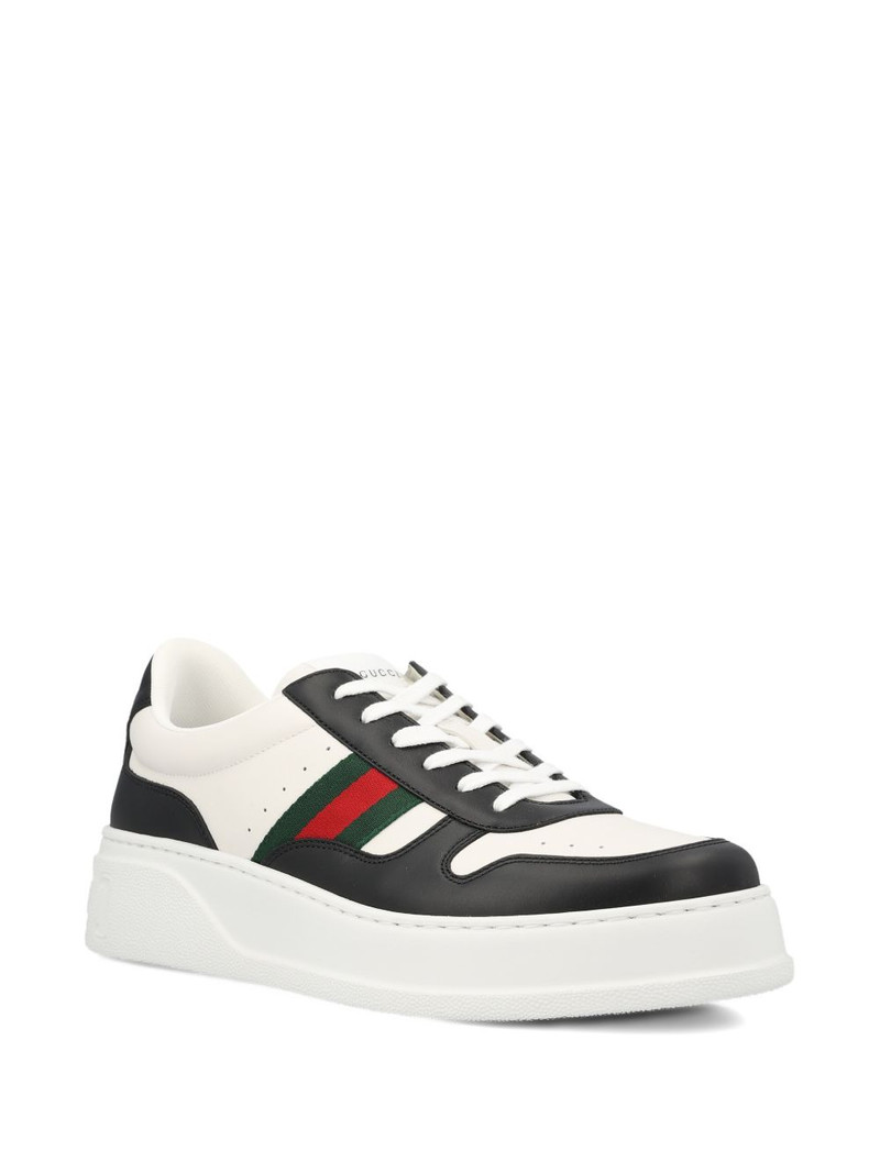 GUCCI Web-stripe platform sneakers outlook