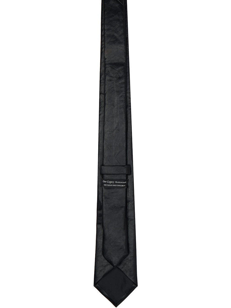 Our Legacy Black Faux-Leather Tie outlook