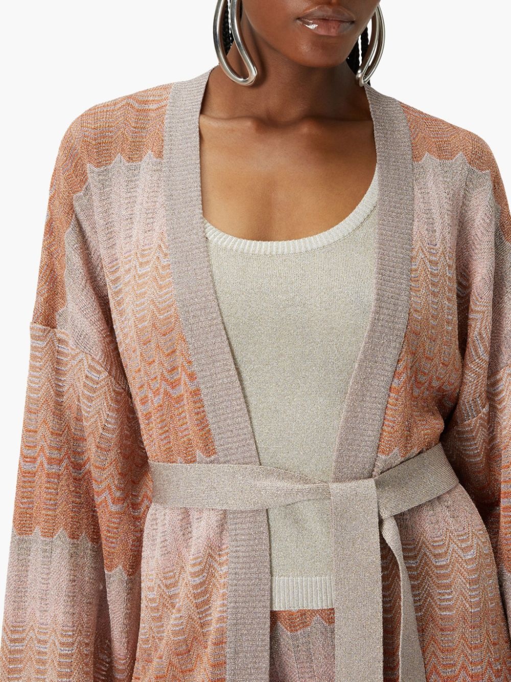 zigzag Greek pattern cardigan - 5