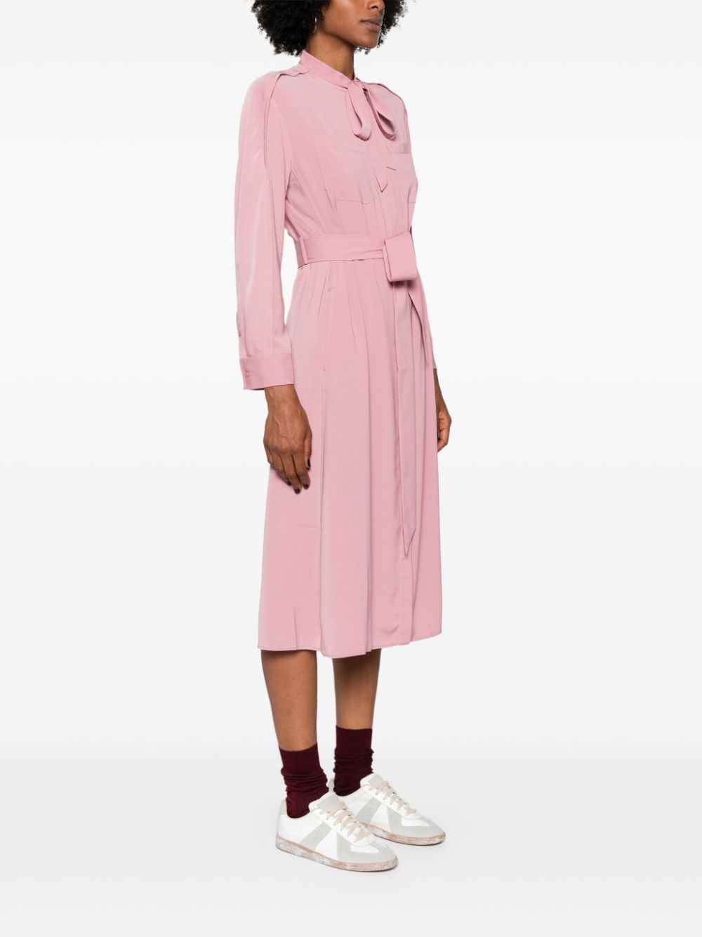 belted midi shirt dress - 3