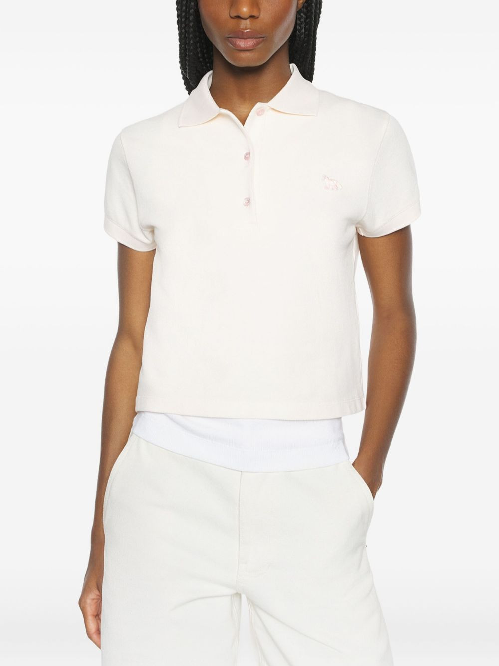 embroidered fox cotton polo shirt - 3
