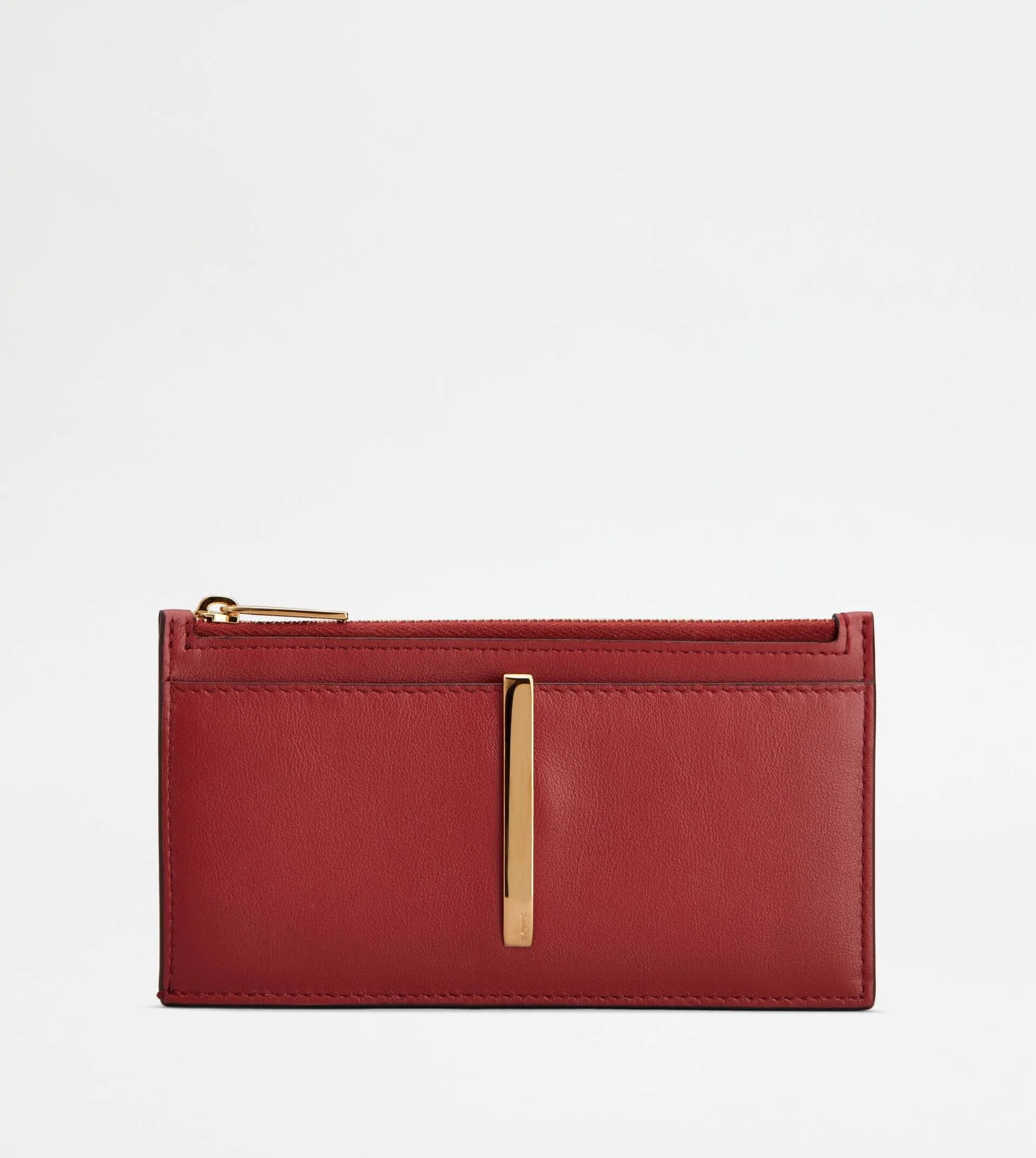 CARD HOLDER IN LEATHER - RED - 1
