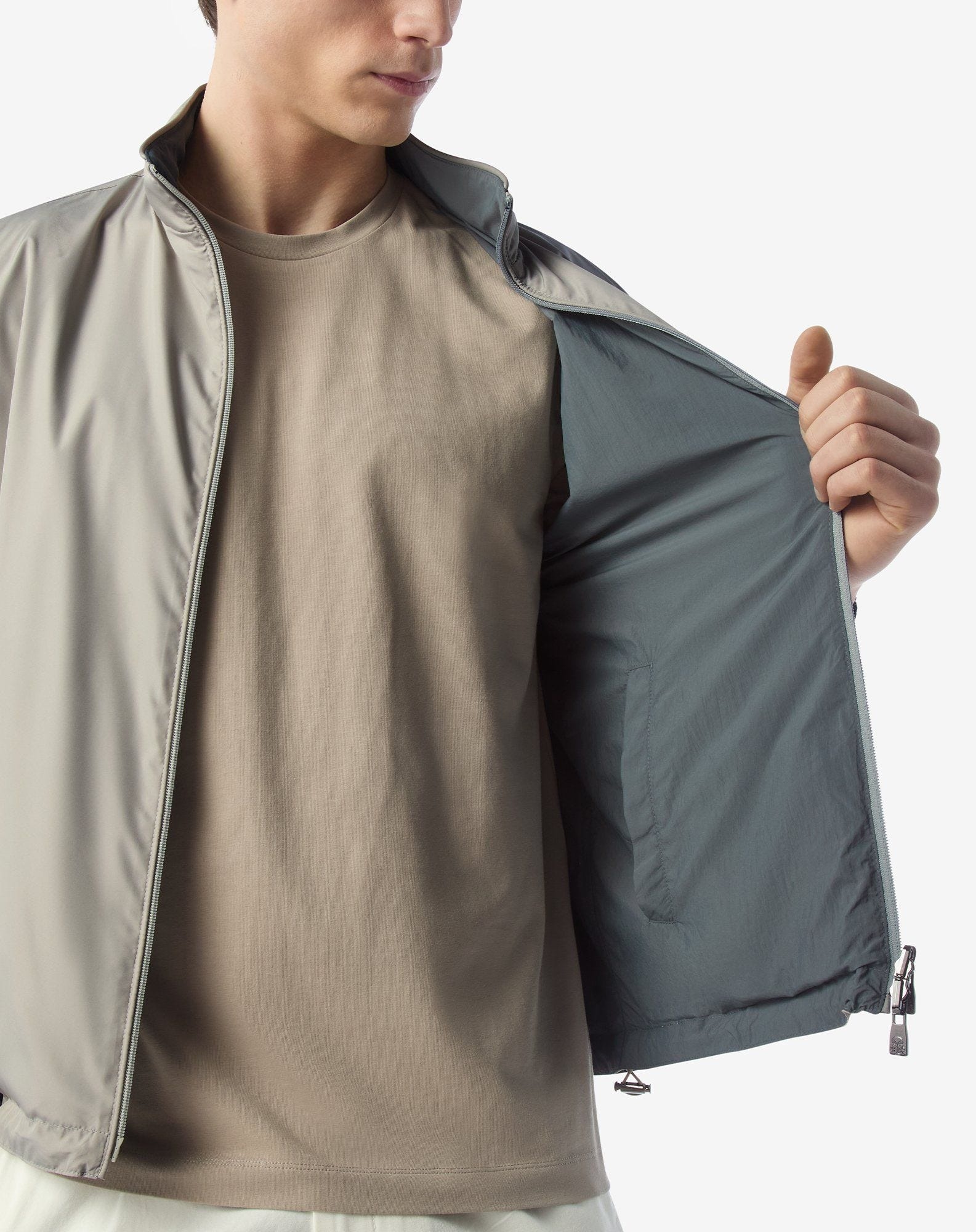 Reversible grey technical poplin jacket - 5