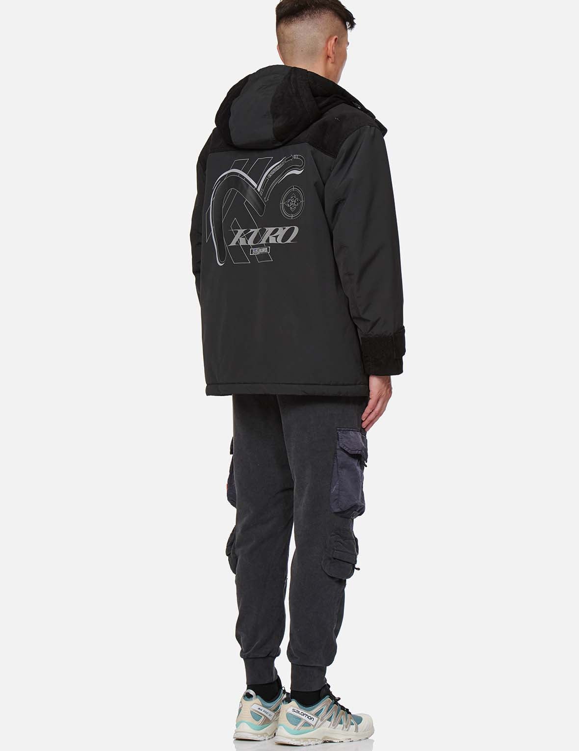 Mixed Fabric Padded Parka - 5