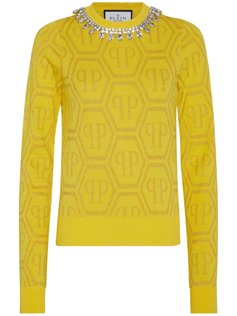 monogram crystal-embellished jumper 1