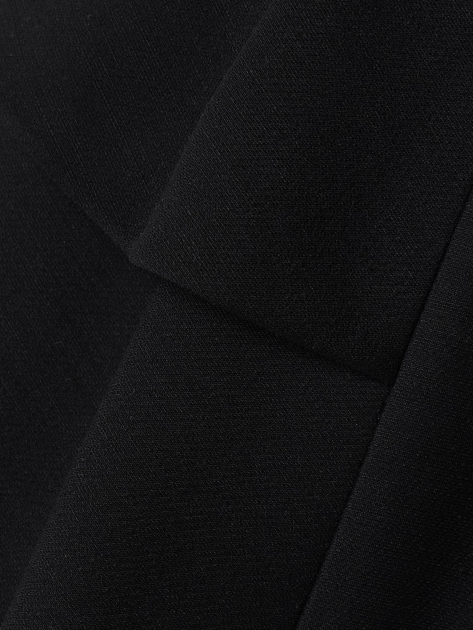 Ruffled wool and silk-blend crepe midi skirt Black - 4