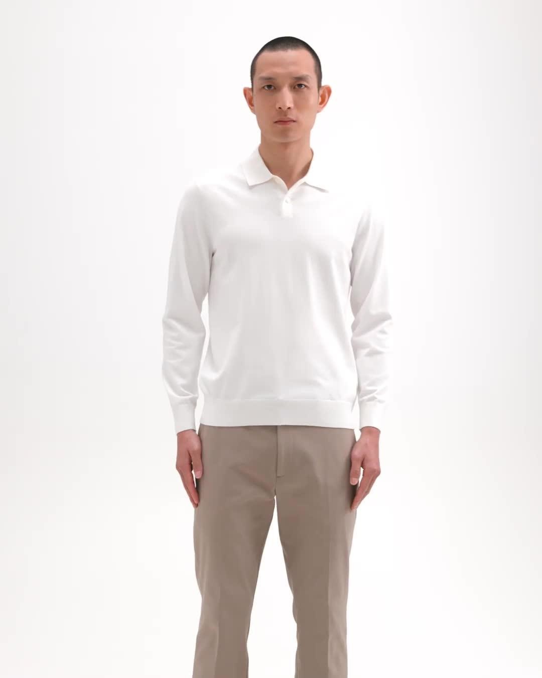 Goris Long-Sleeve Polo Shirt in Light Bilen - 7