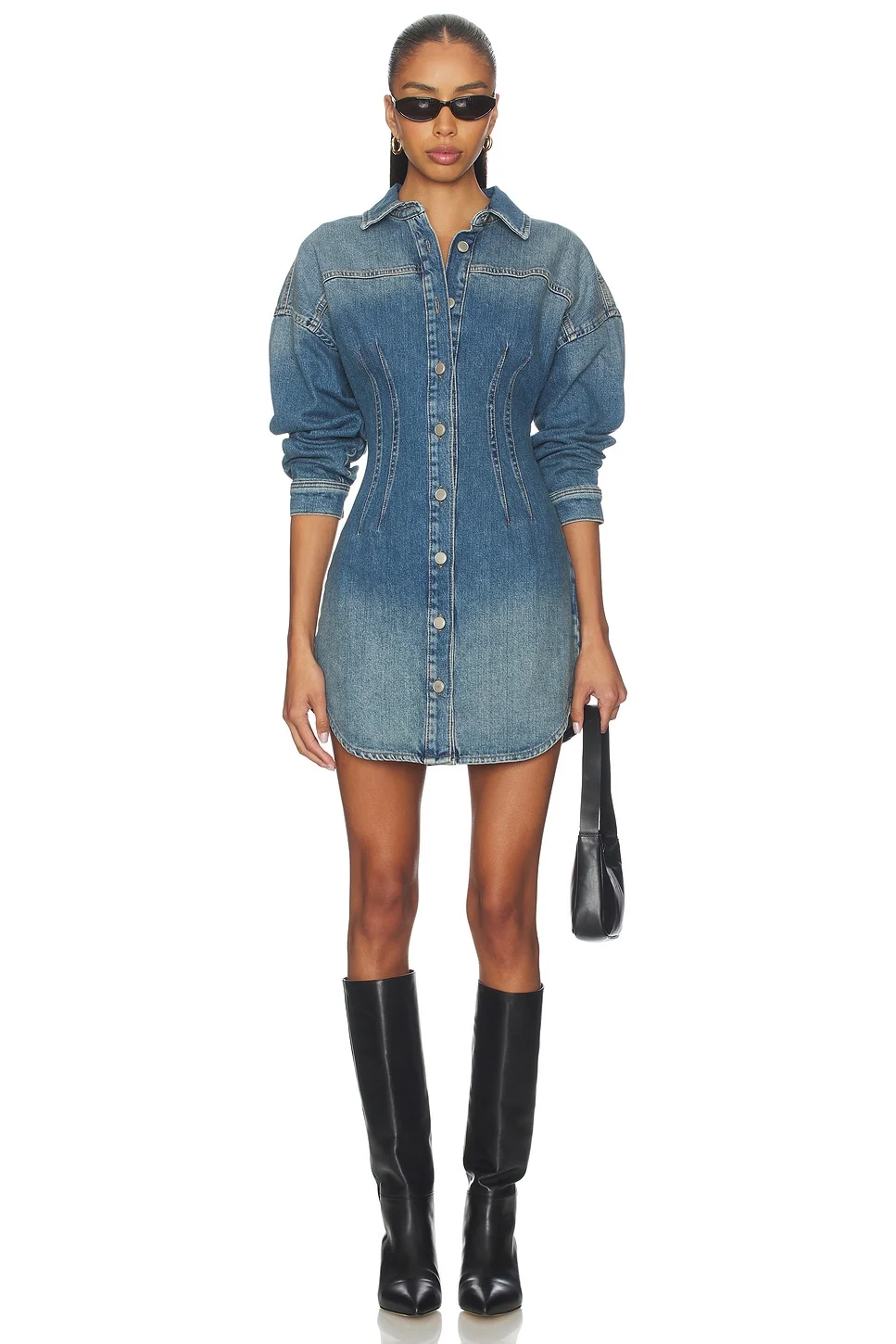 Shaped Denim Dress - 1