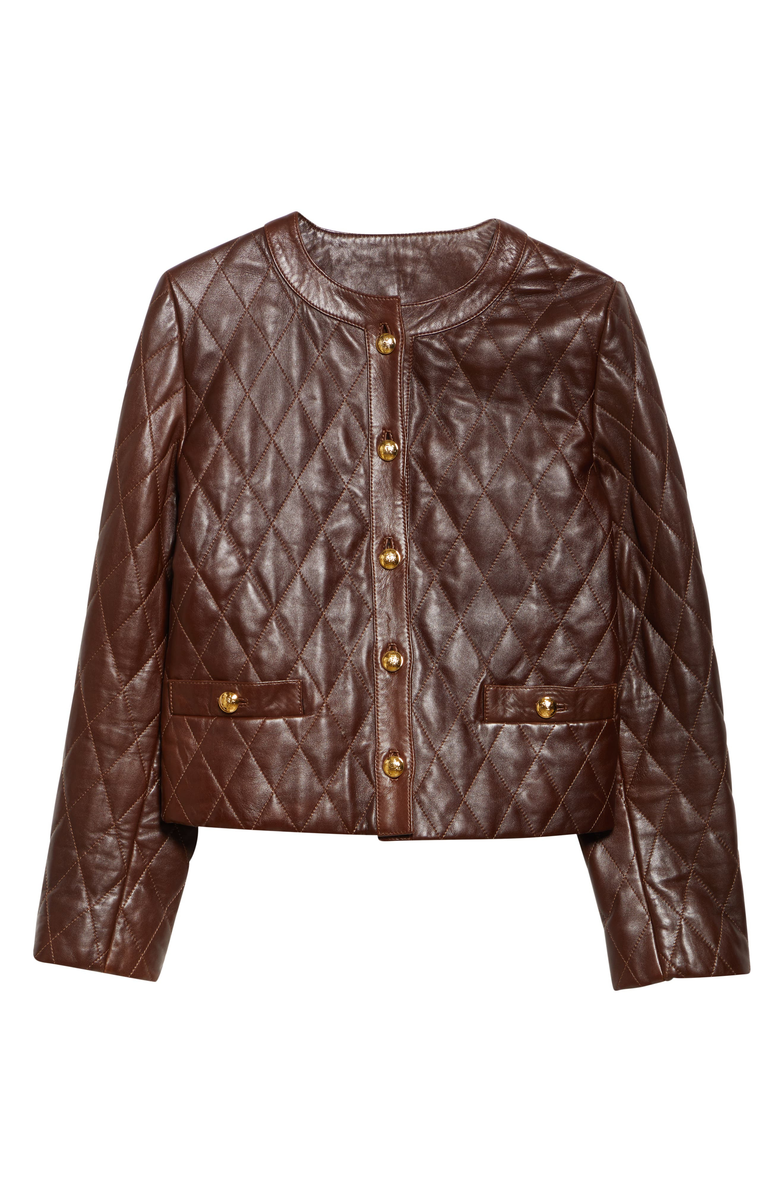 Nili Lotan Amy Quilted Leather Jacket in Bordeaux at Nordstrom - 7