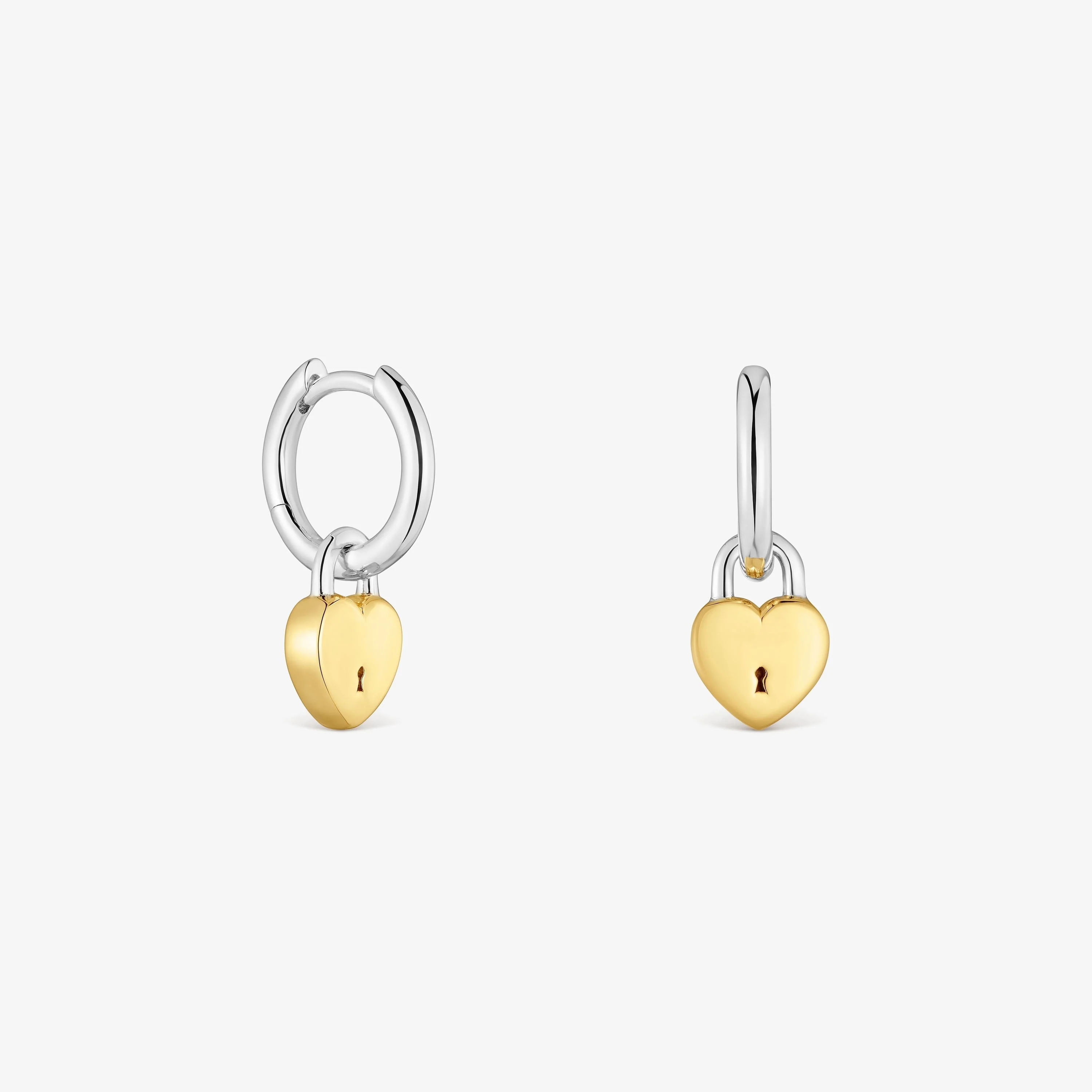 Two-tone heart padlock Hoop earrings TOUS Unlock - 1