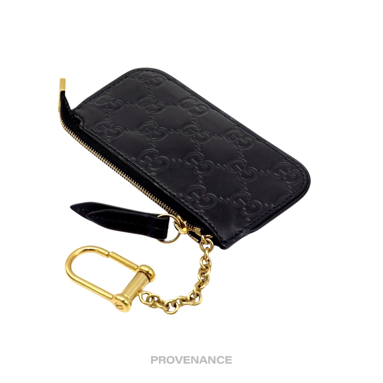 Gucci Key Pouch Cles - Black GG Guccissima Leather - 6