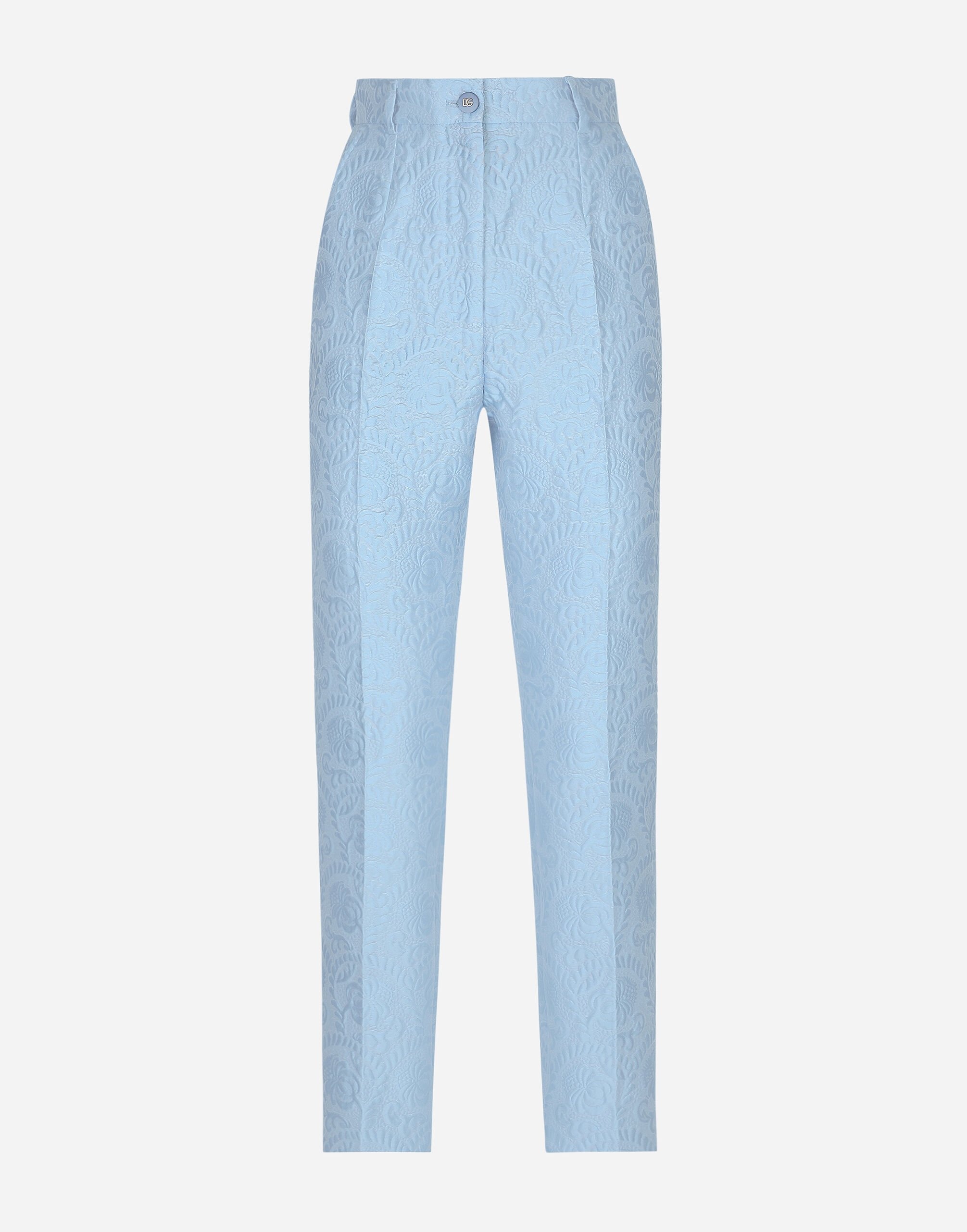 Tailored floral quilted jacquard pants - 1