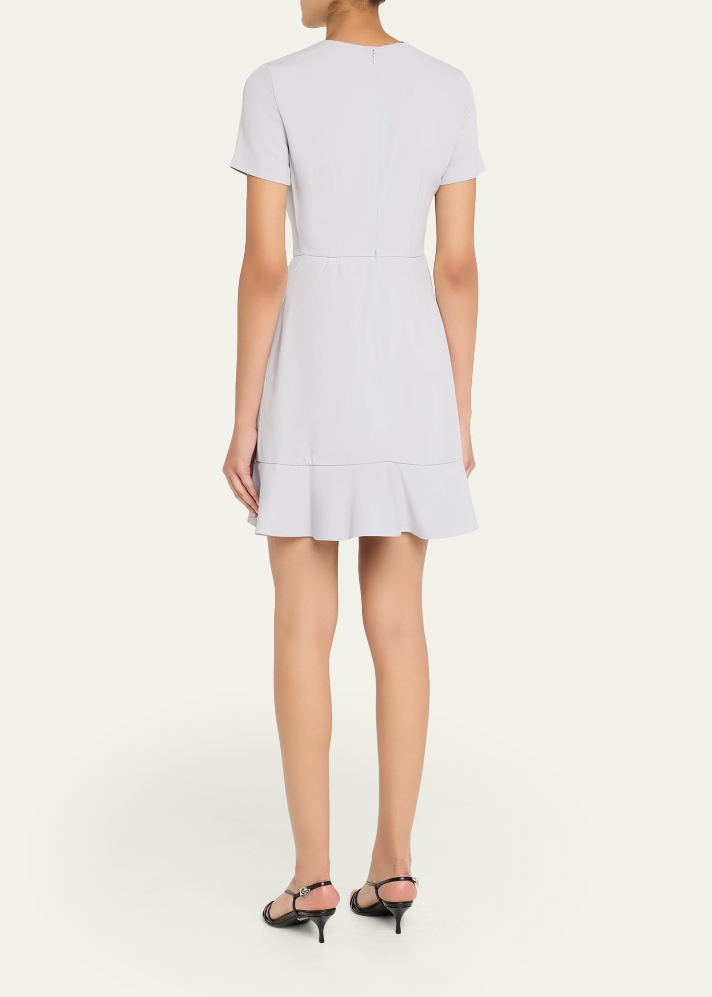 Short-Sleeve Ruffle-Hem Mini Dress - 3