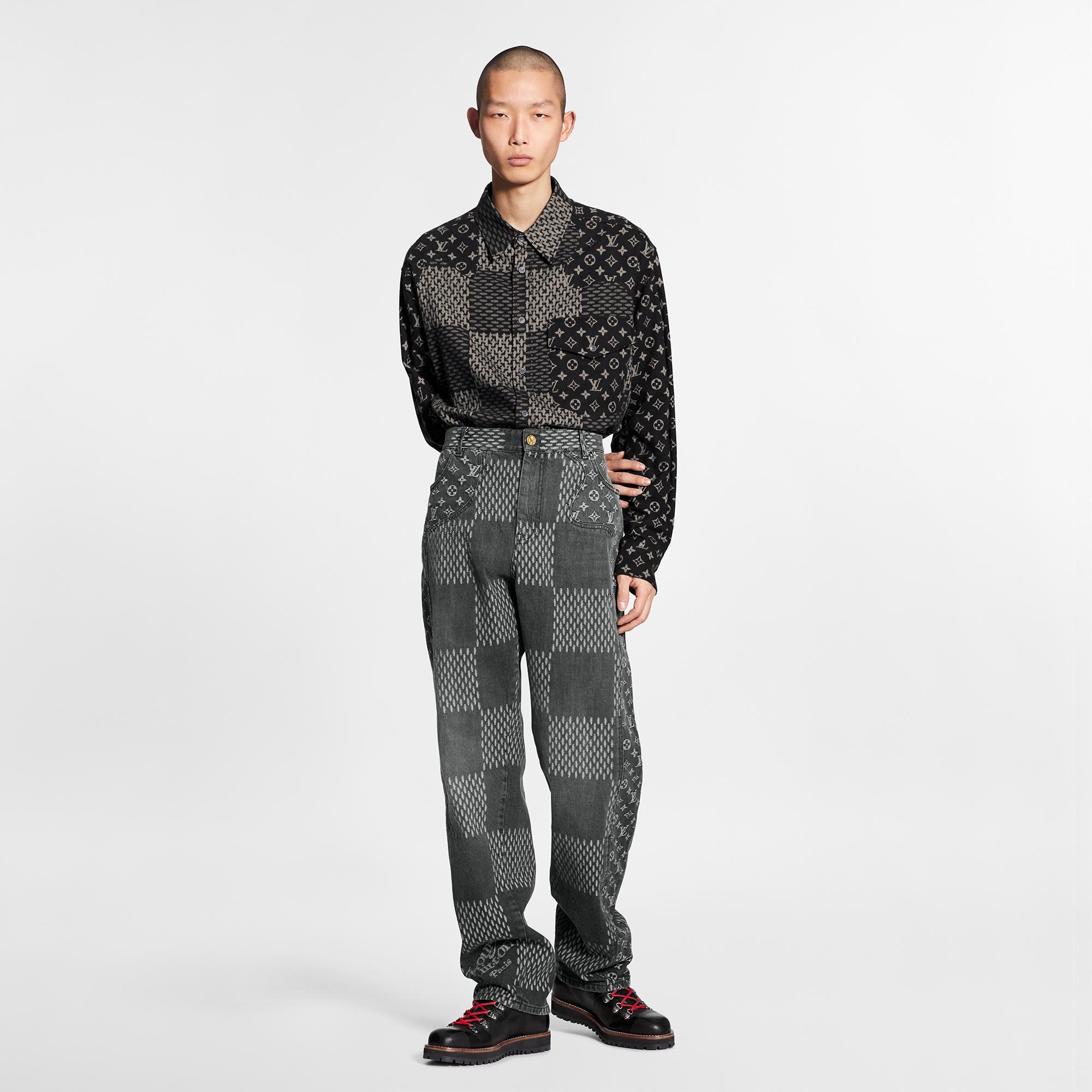 GIANT DAMIER WAVES MONOGRAM DENIM PANTS - 4