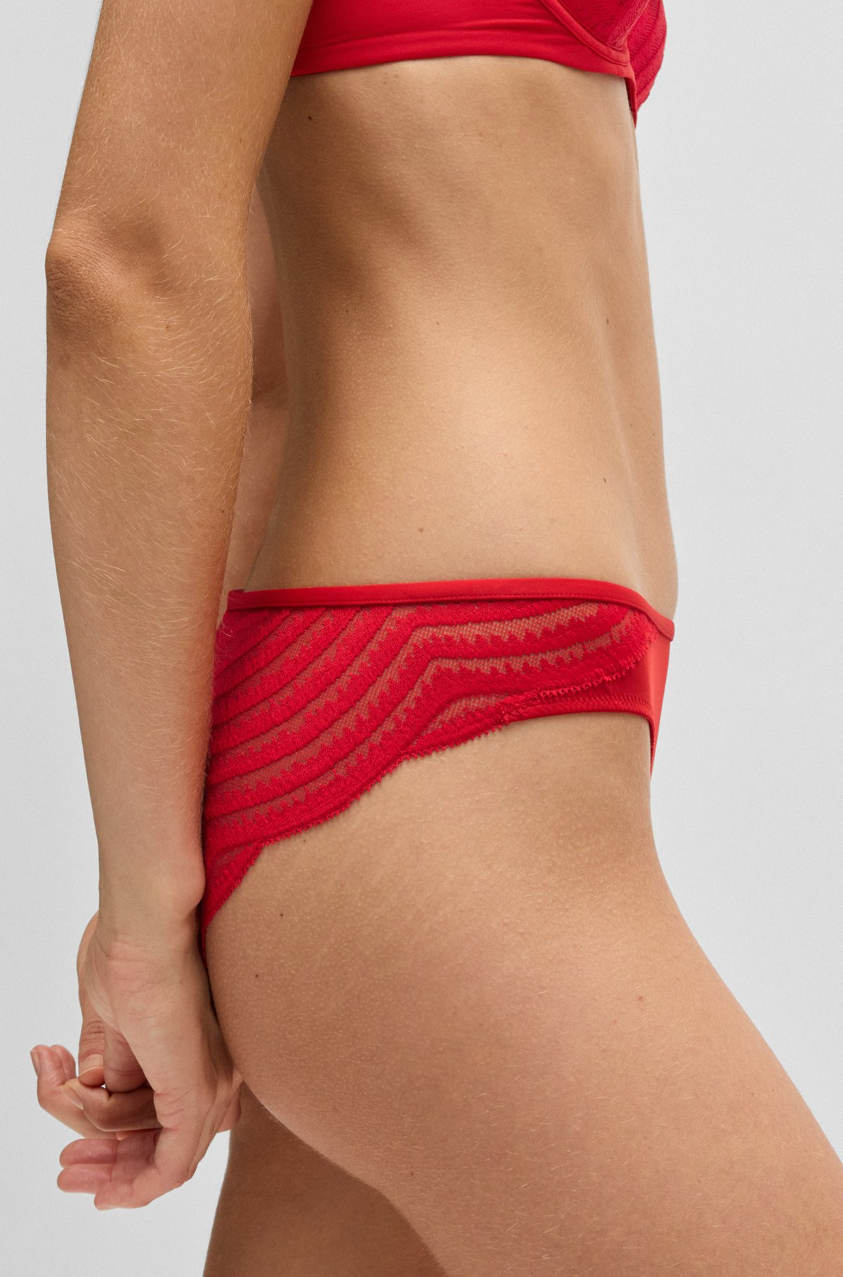 LACE-TRIM BRIEFS WITH LOGO DETAIL - 5