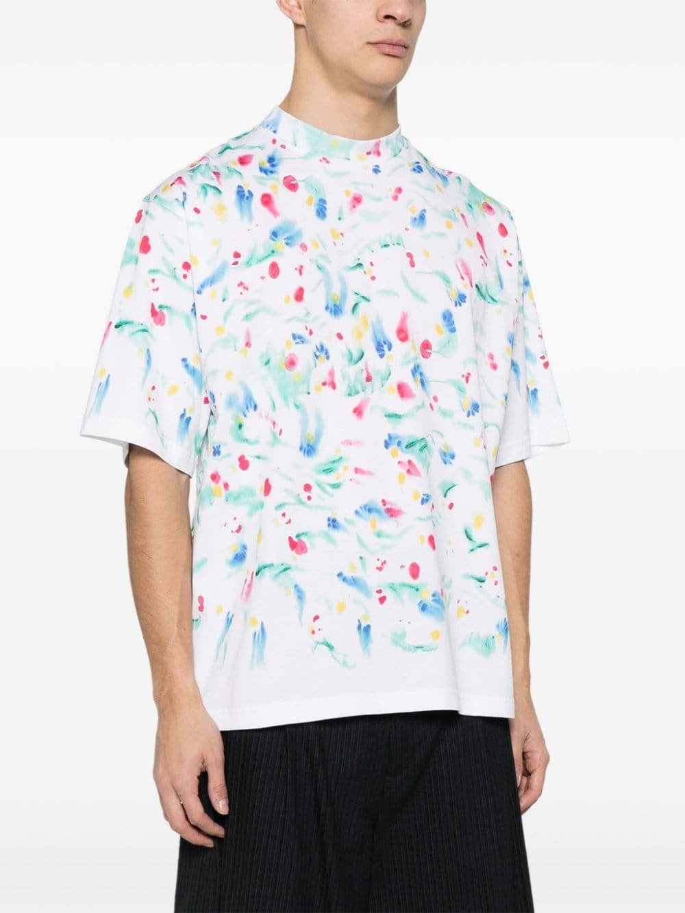 paint-splatter cotton T-shirt - 3