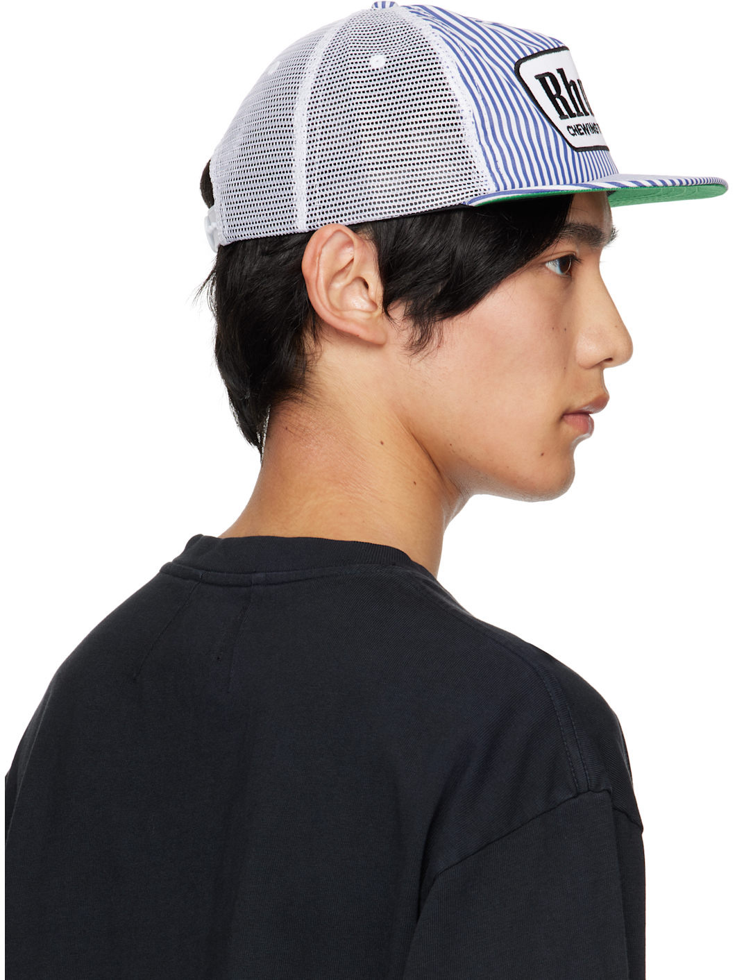 Blue & White Striped 'Tobacco' Cap - 3