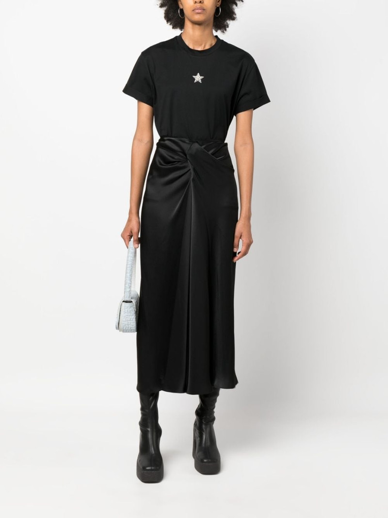 Stella McCartney twist-detail draped midi skirt outlook