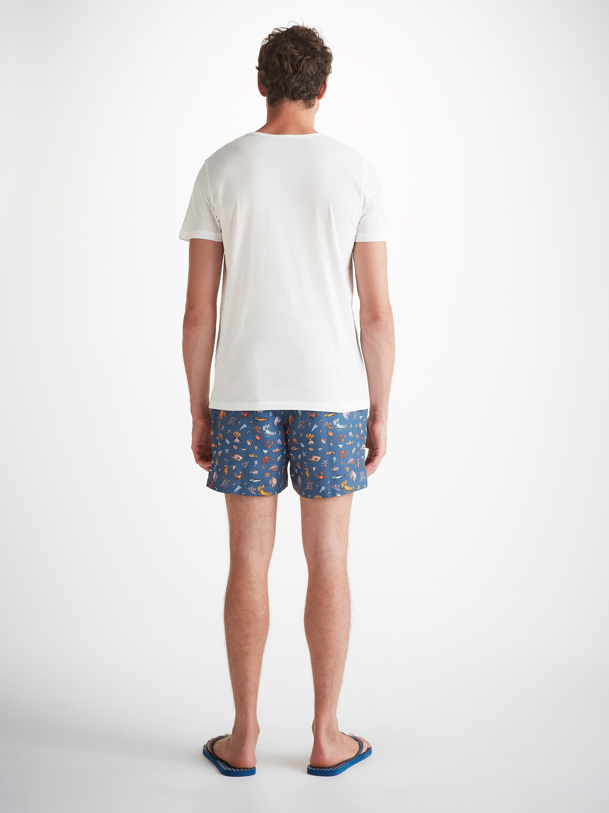 Men's T-Shirt Pima Cotton White Embroidered Rory Crab - 4