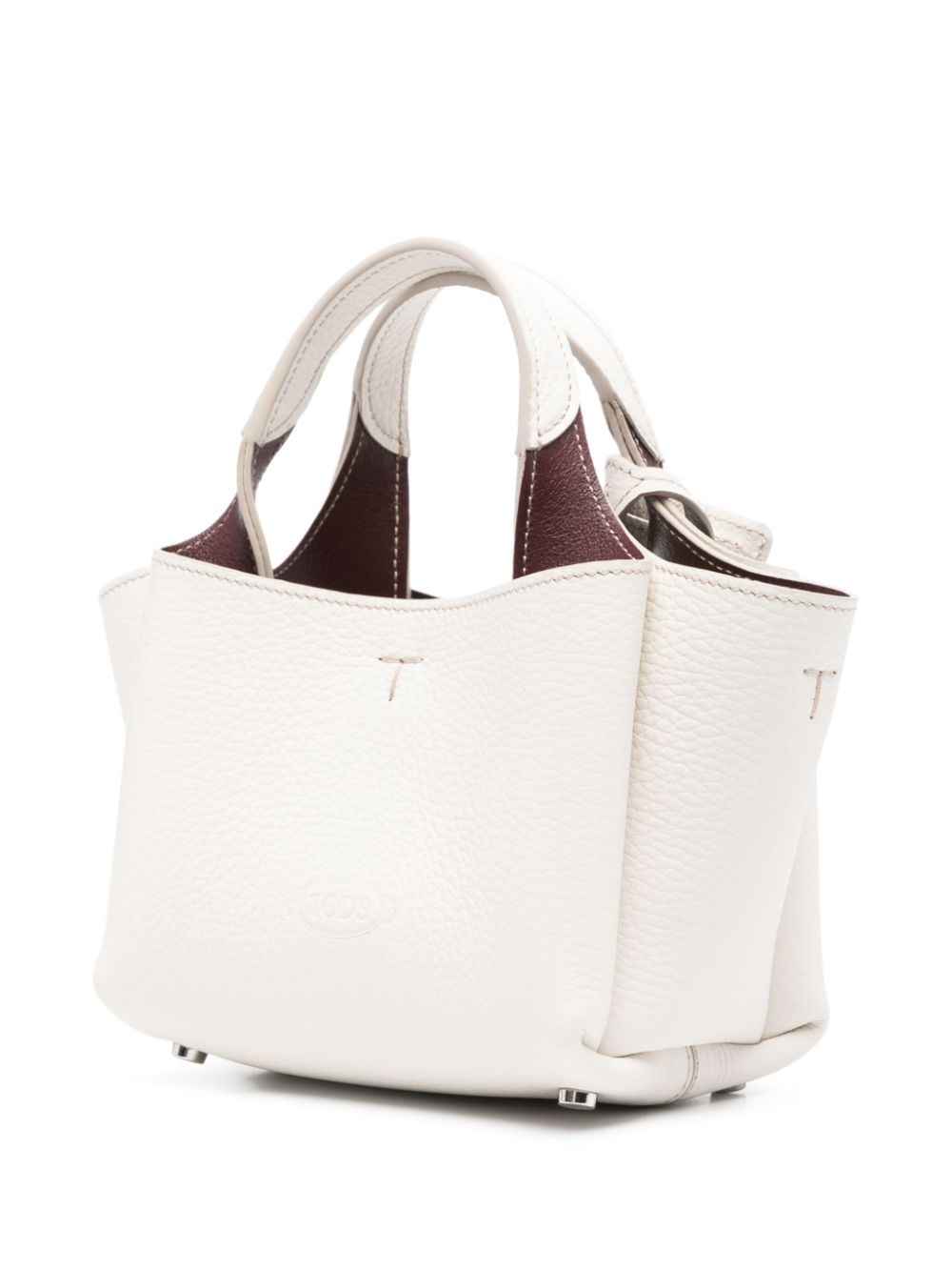 mini leather tote bag - 3