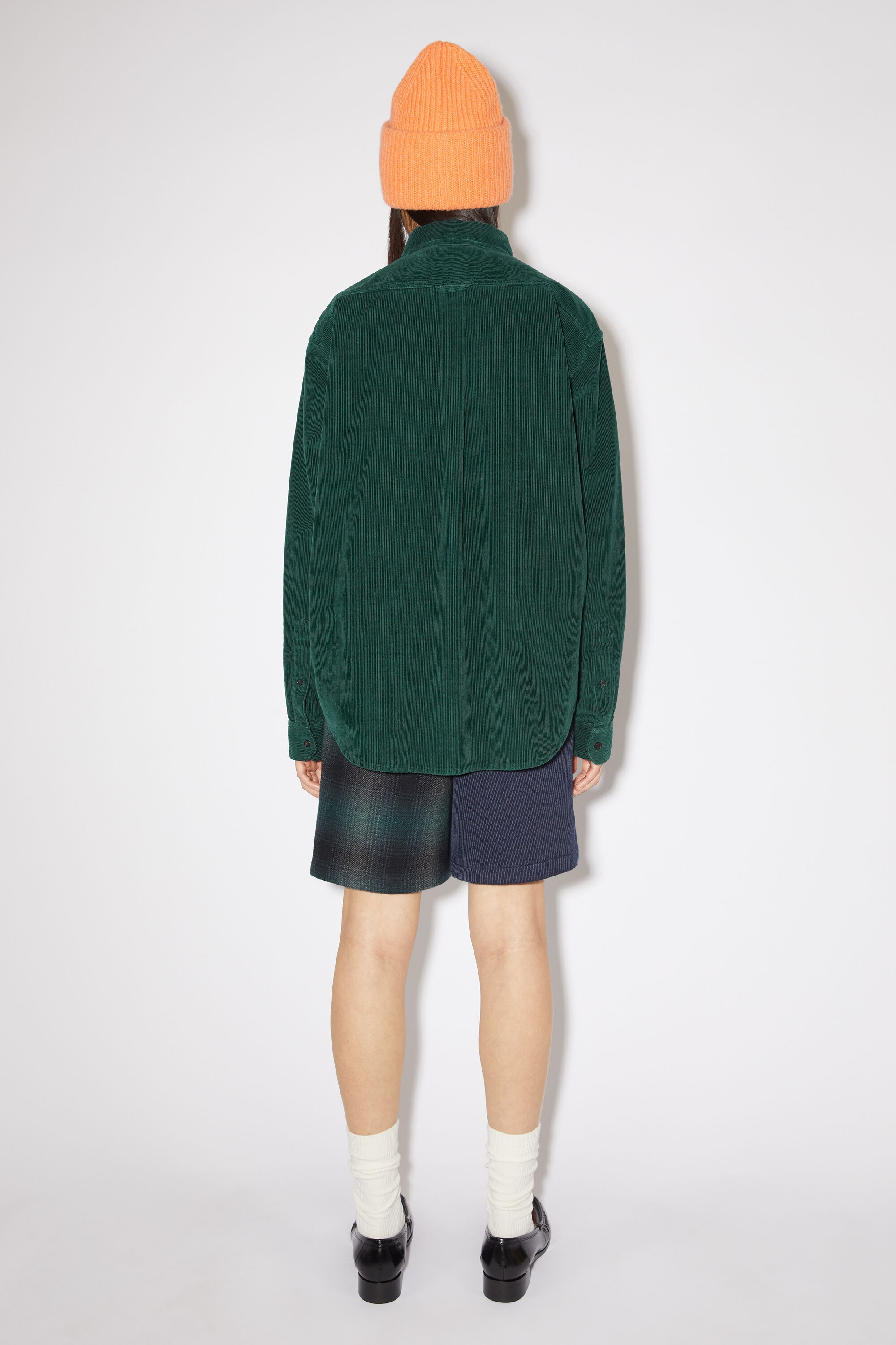 Corduroy overshirt - Night green - 3
