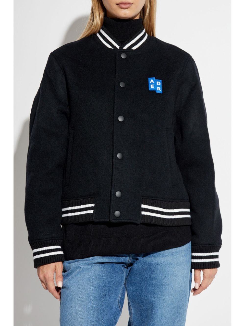 logo patch stripe detailing jacket - 2