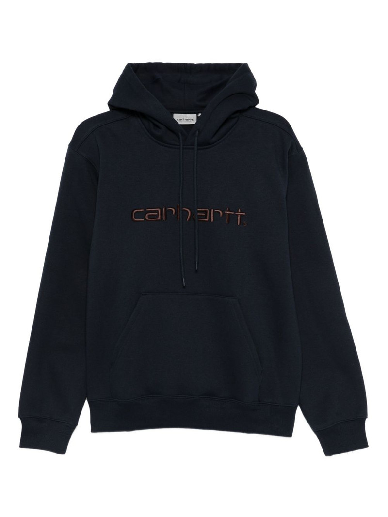 logo-embroidered hoodie 1