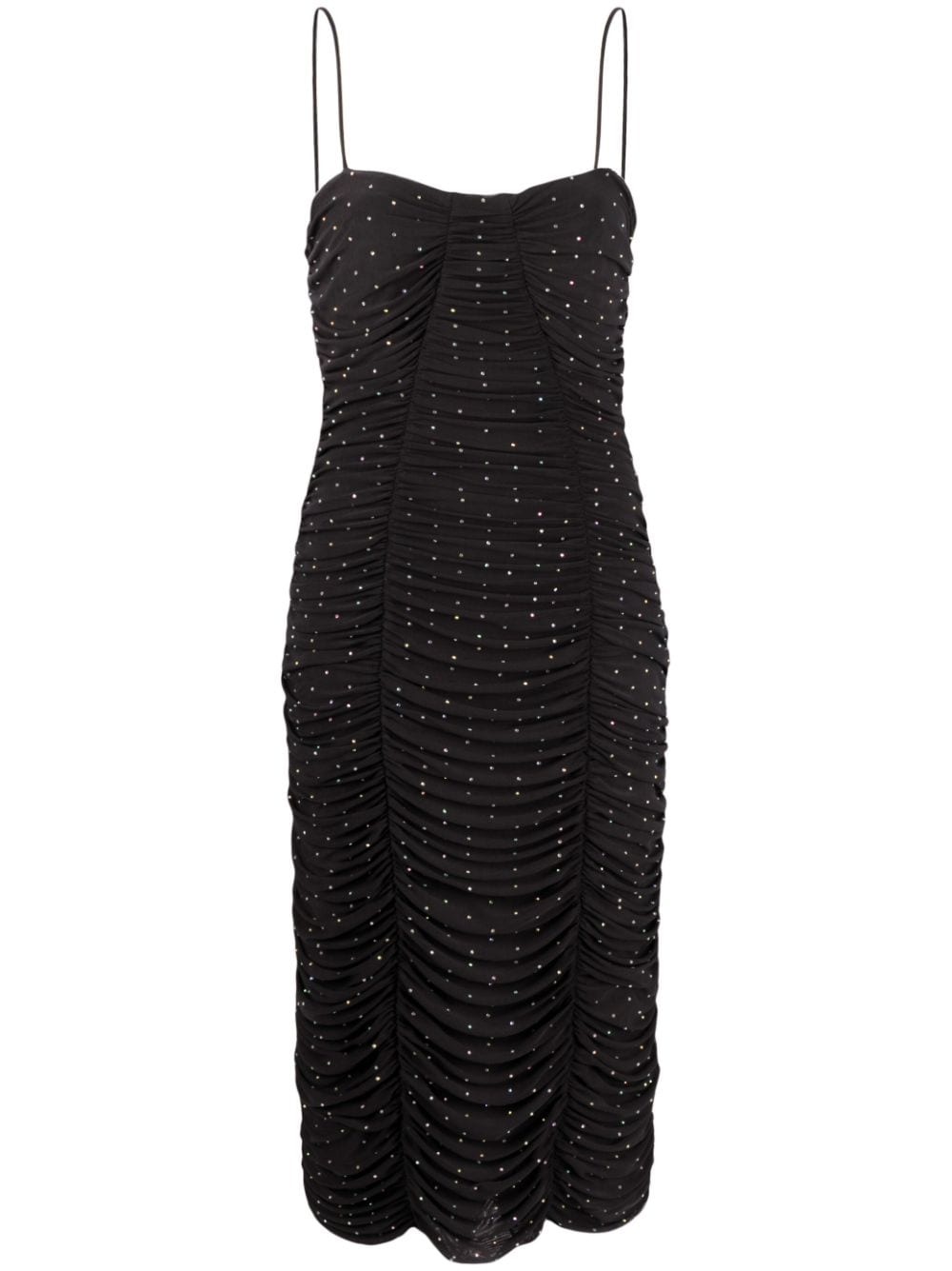 crystal-embellishment ruched dress - 1