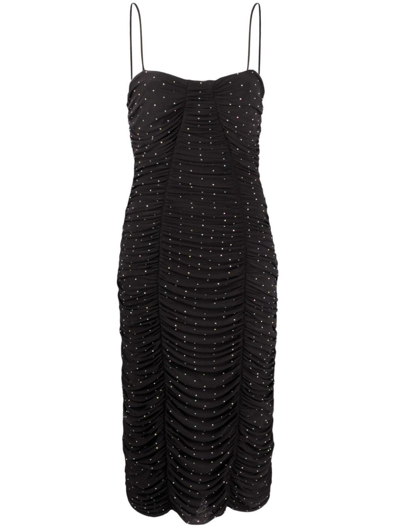 crystal-embellishment ruched dress 1