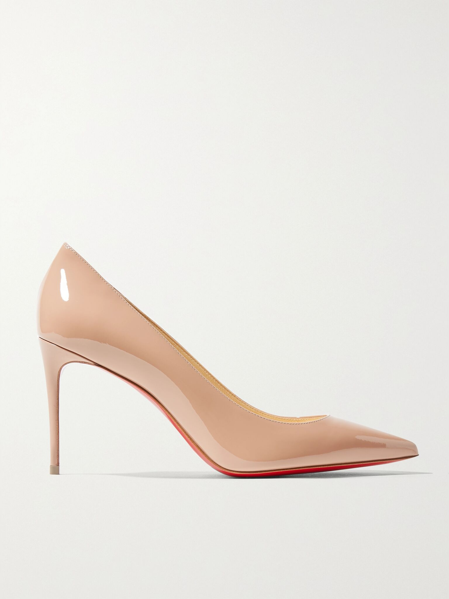 Kate 85 patent-leather pumps Beige - 1