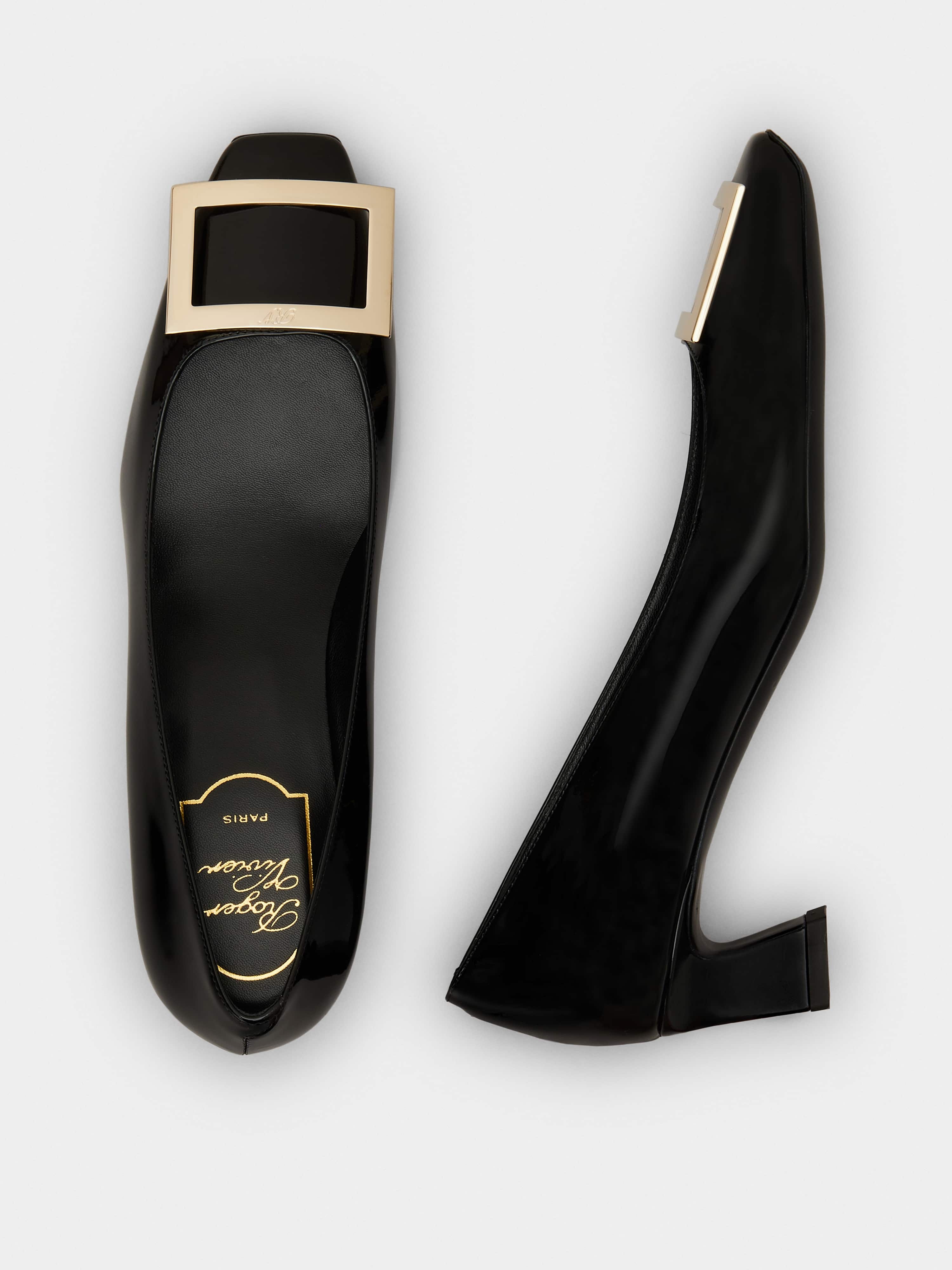 Trompette Metal Buckle Pumps in Patent Leather - 5