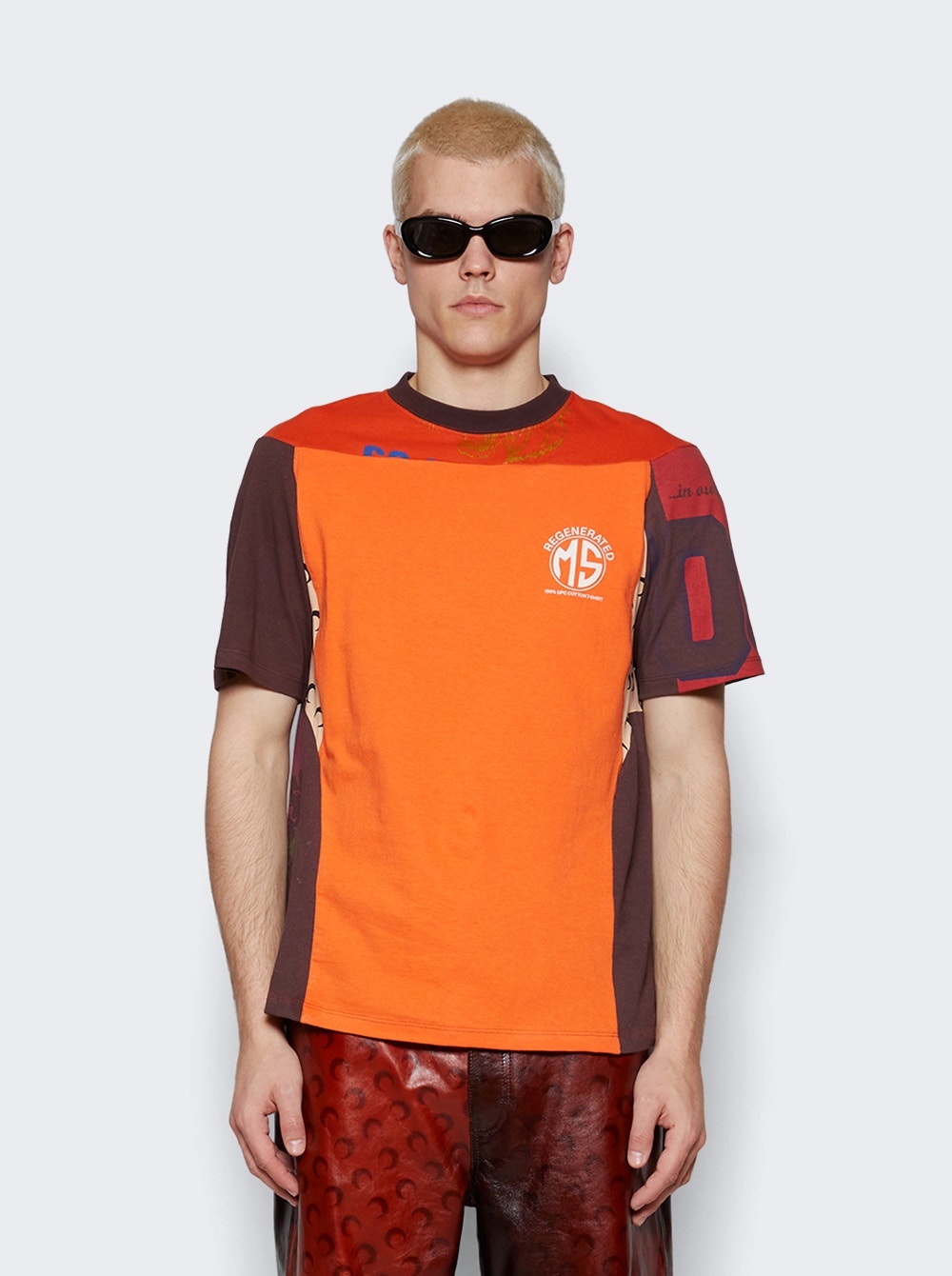 Graphic Patchwork T-shirt Orange - 3