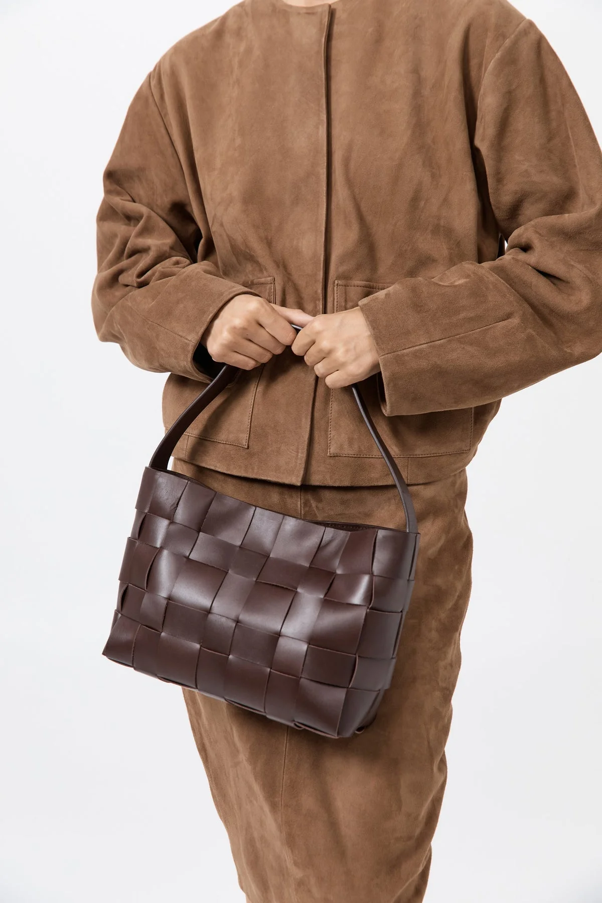 Woven Mini Tote - Chocolate - 1